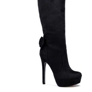 Black suede over the knee boots NWOT